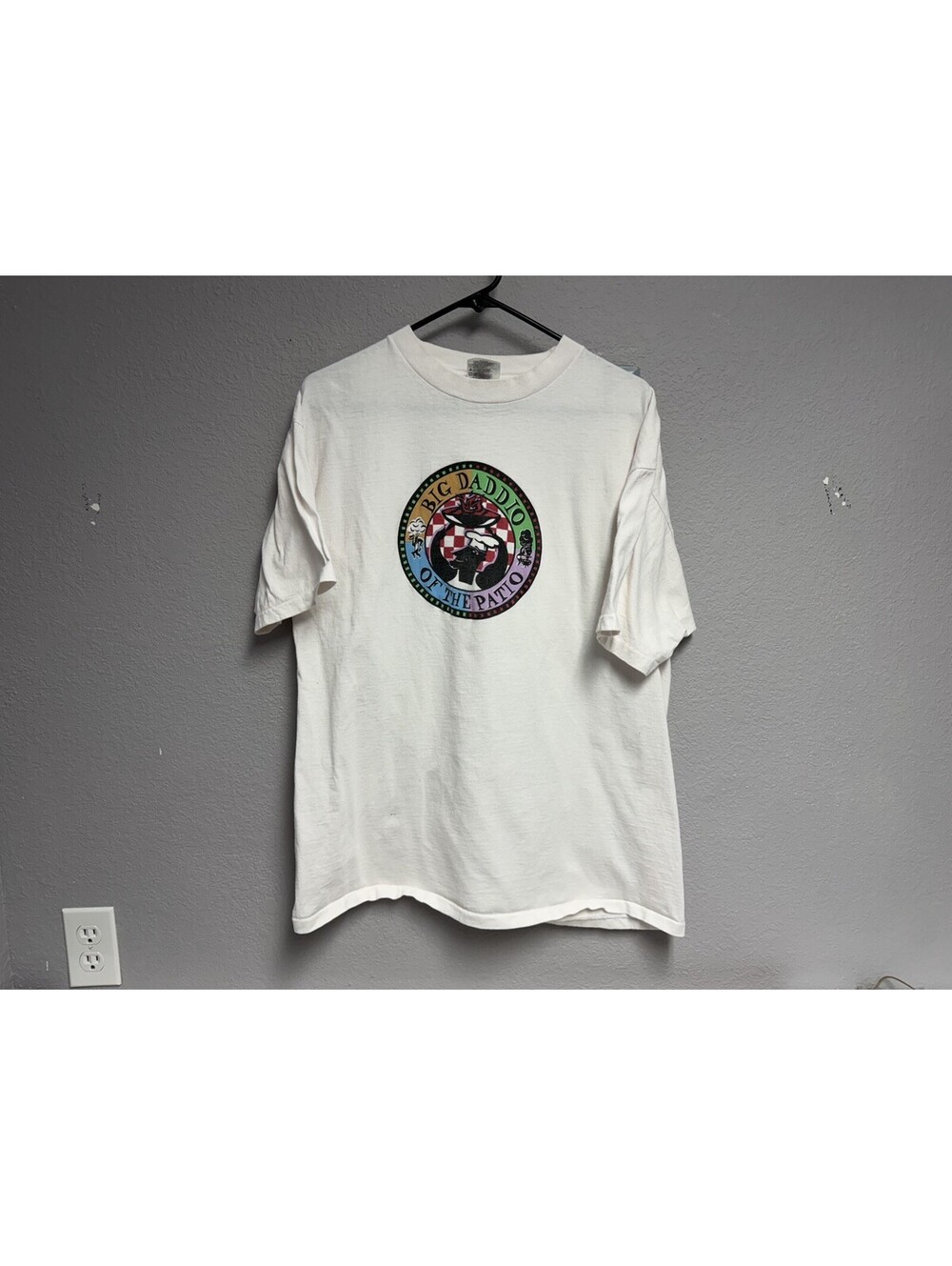 Vintage 90s Big Daddio of the Patio Restaurant Chef Art T-Shirt Oneita XL USA